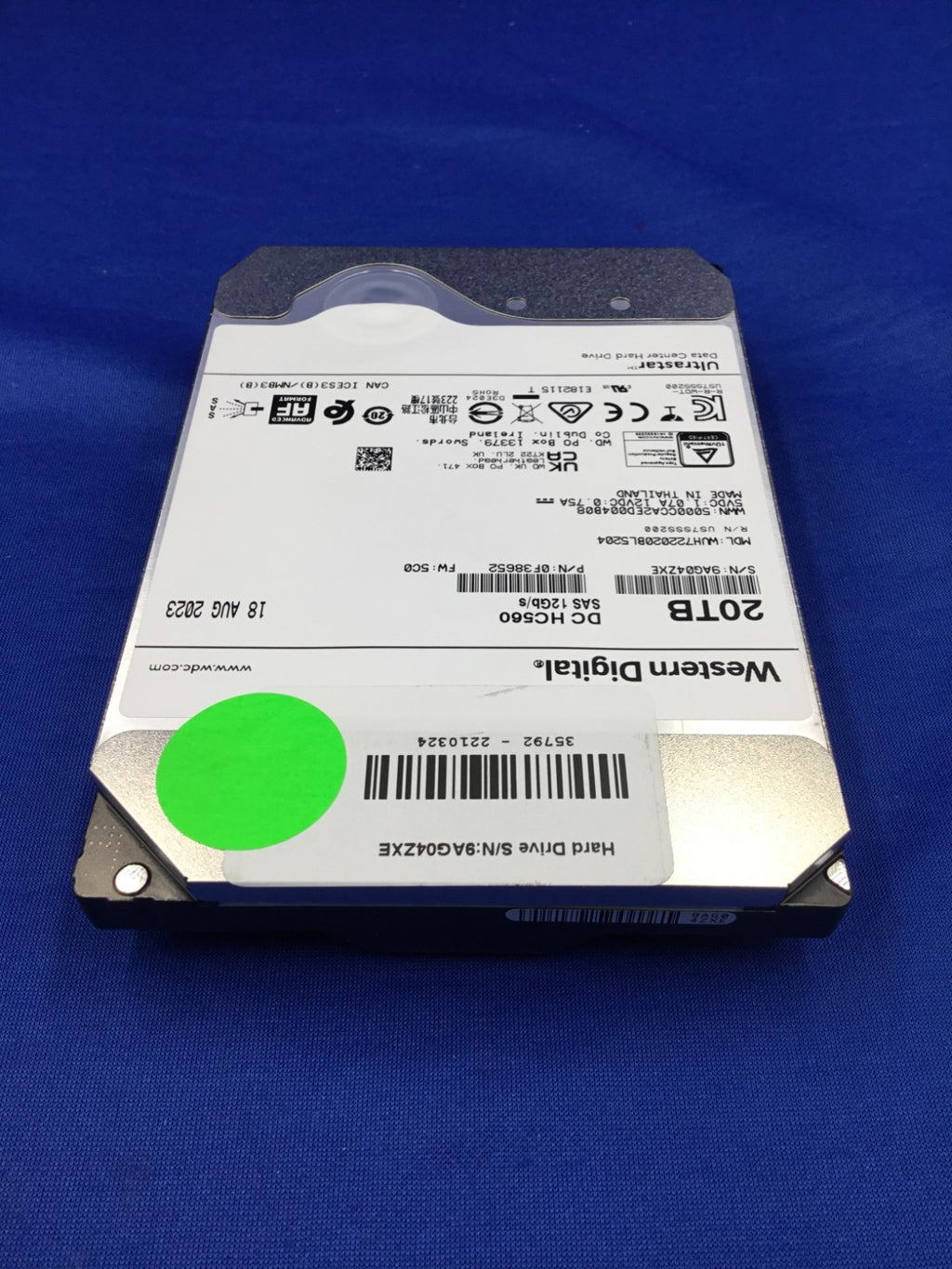 WD Ultrastar DC HC560 20TB 7200RPM SAS 12Gb/s 512e 3.5" HDD WUH722020BL5204