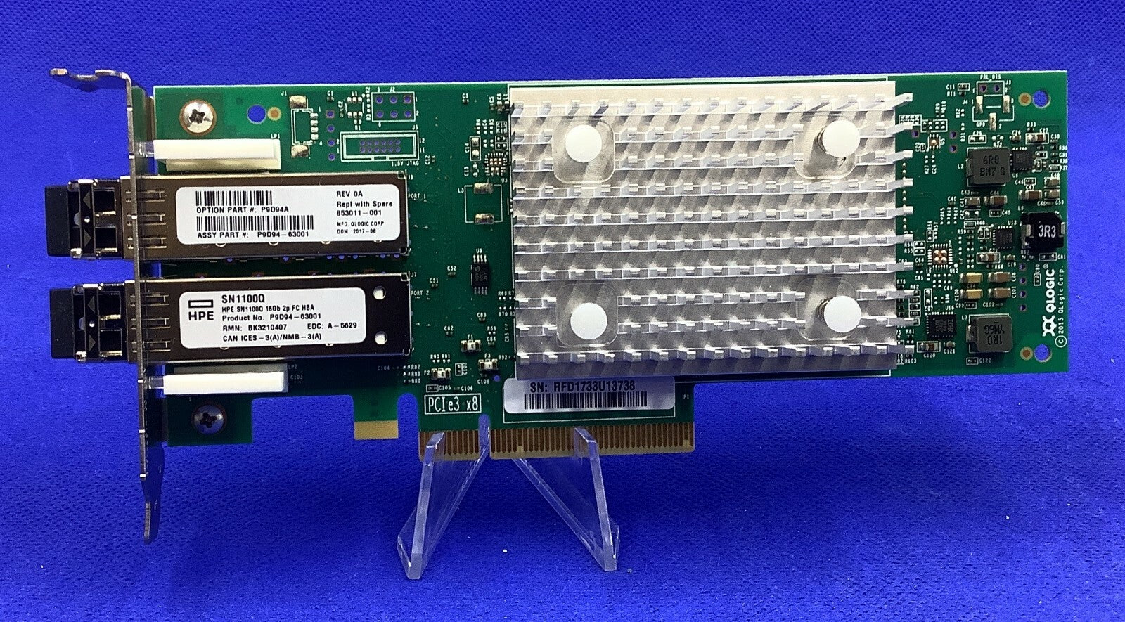 HPE QLE2692-HP P9D94A SN1100Q 16Gb 2P Dual Port FC HBA 853011-001 with SFPs