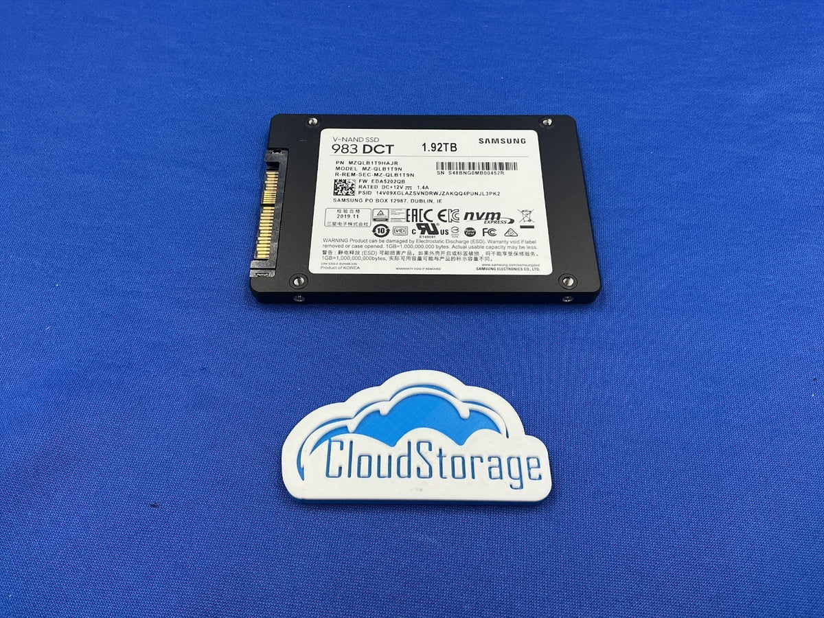 Samsung 983 DCT MZ-QLB1T9NE 1.92TB U.2 PCIe 3.0 NVMe SSD MZQLB1T9HAJR