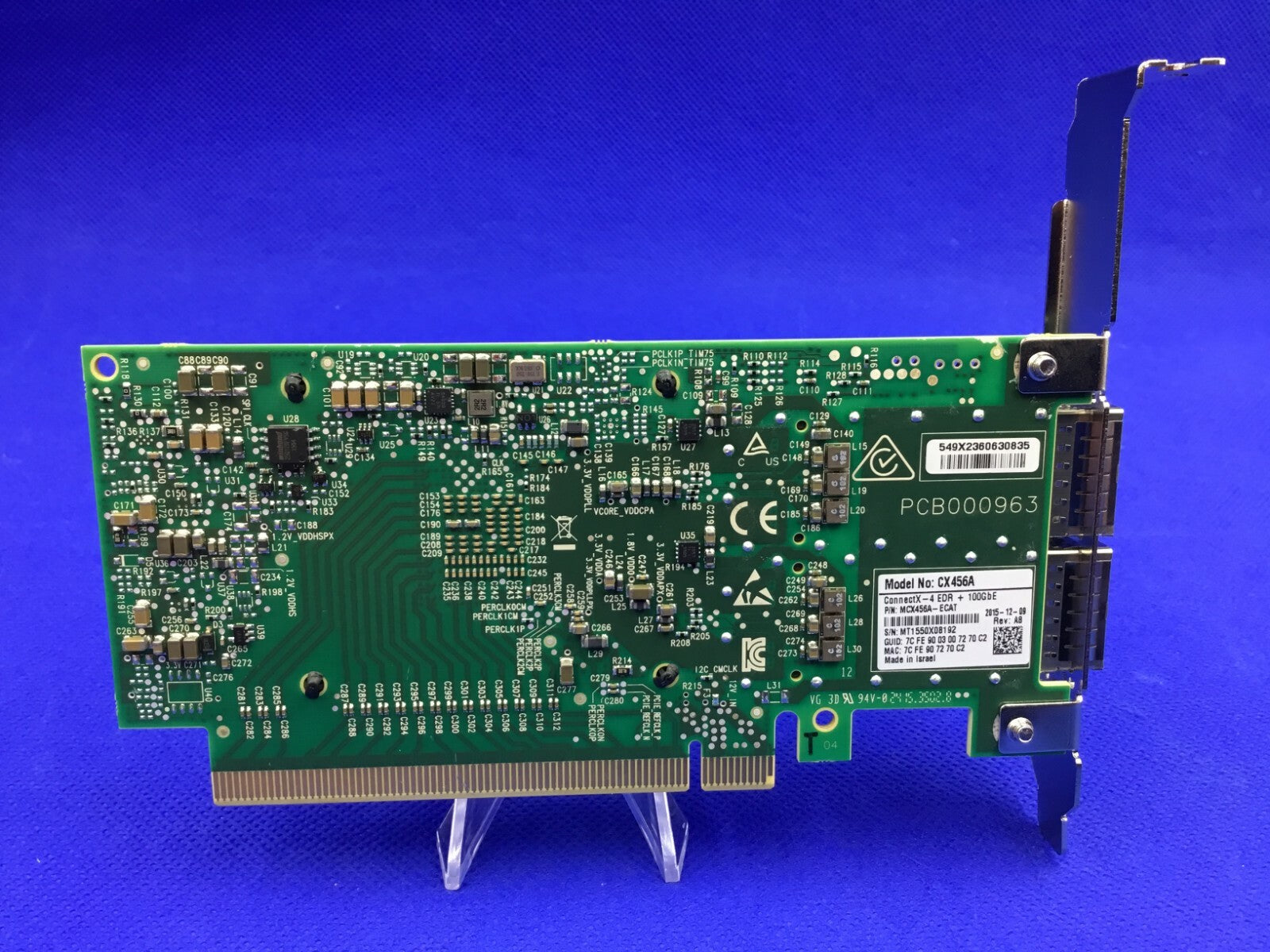 MCX456A-ECAT Mellanox ConnectX-4 VPI EDR IB 100GbE QSFP28 Dual Port Adapter