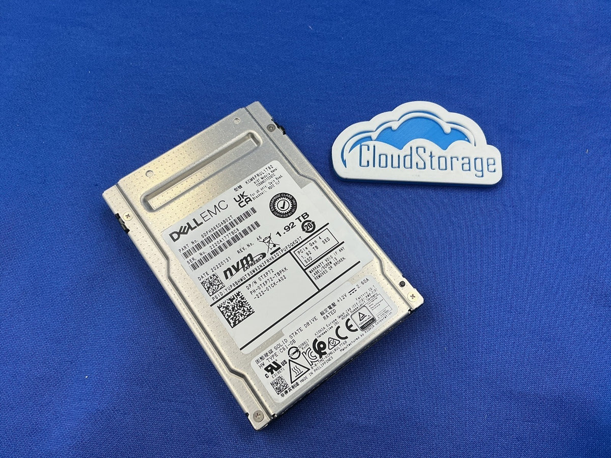 TXP72 Dell KIOXIA CM6-R 1.92TB NVMe PCIe4.0 U.3 SED 2.5in SSD W/ Gen 14 Tray