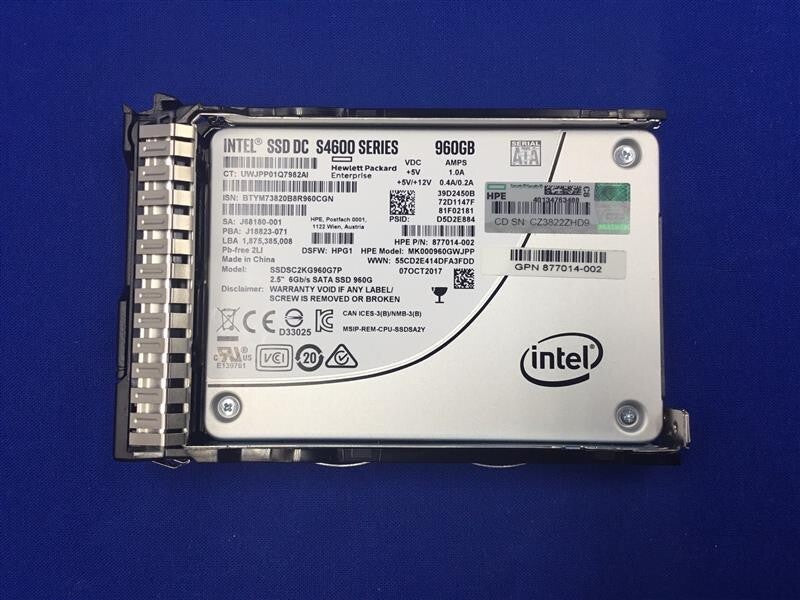 877782-B21 HPE 960GB SATA 6G MIXED USE SFF SC SSD 879016-001