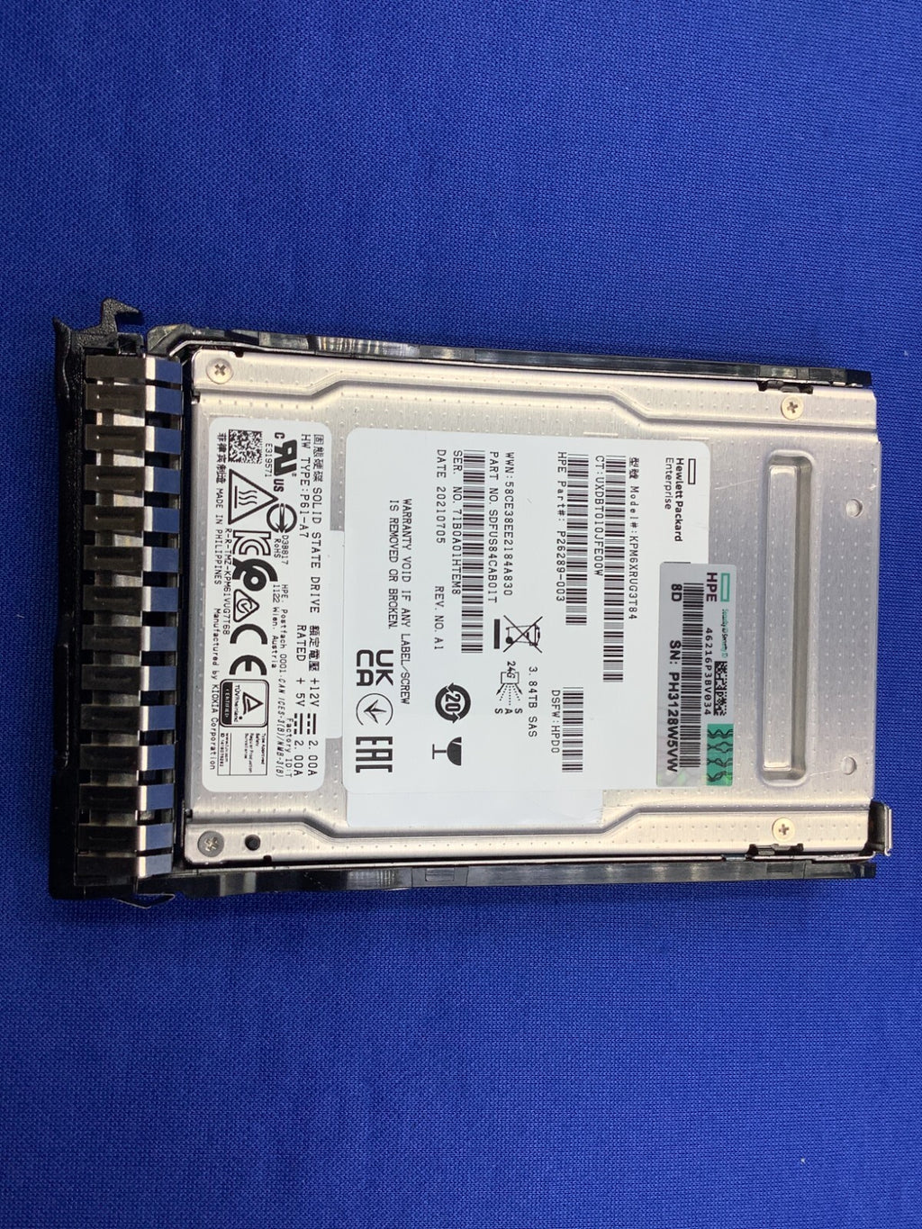 P26306-B21 HPE 3.84TB SAS 12G RI SFF SC PM6 SSD P26289-003 P37168-001