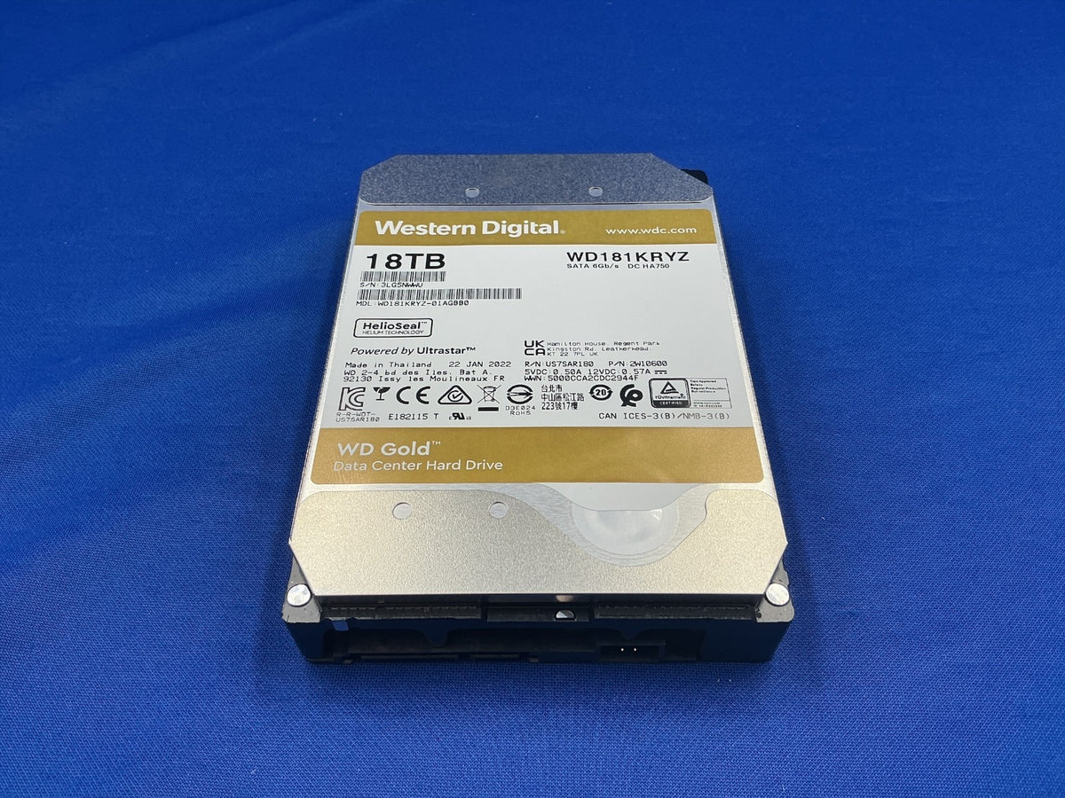 WD181KRYZ WD Gold 18TB 7200 RPM SATA 6Gb/s 512MB 3.5" Enterprise HDD