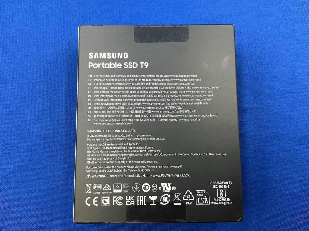 MU-PG4T0B/AM Samsung T9 Portable 4TB USB 3.2 Gen 2x2 External SSD MU-PG4T0B