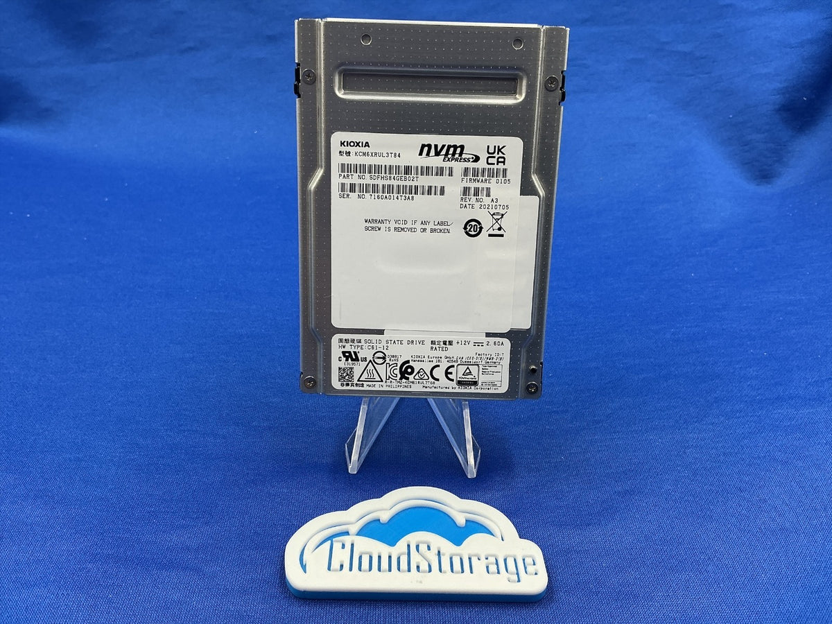 KIOXIA CM6-R KCM6XRUL3T84 3.84TB U.3 NVMe PCIe 4.0 Enterprise SSD SDFHS84GEB02T