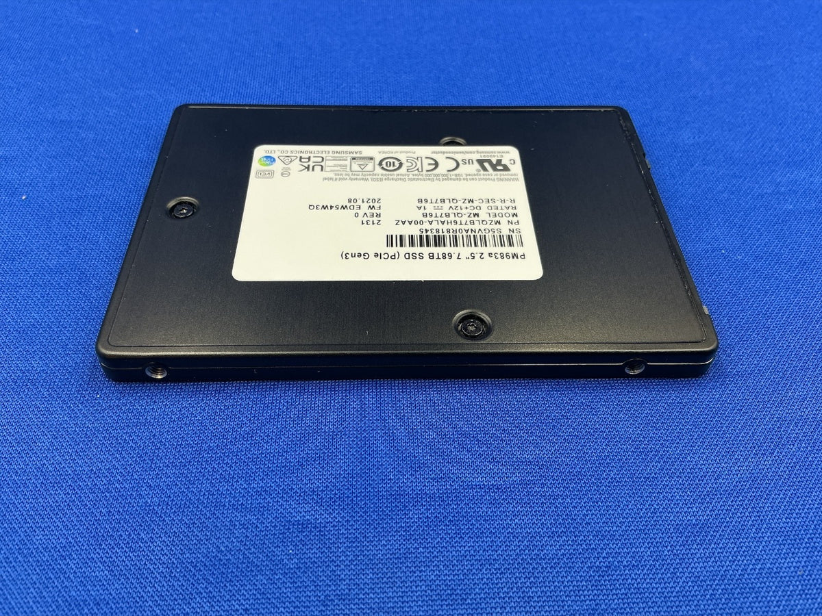 MZ-QLB7T6B Samsung PM983a 7.68TB 2.5In PCIe Gen3 NVMe U.2 SSD MZQLB7T6HALA
