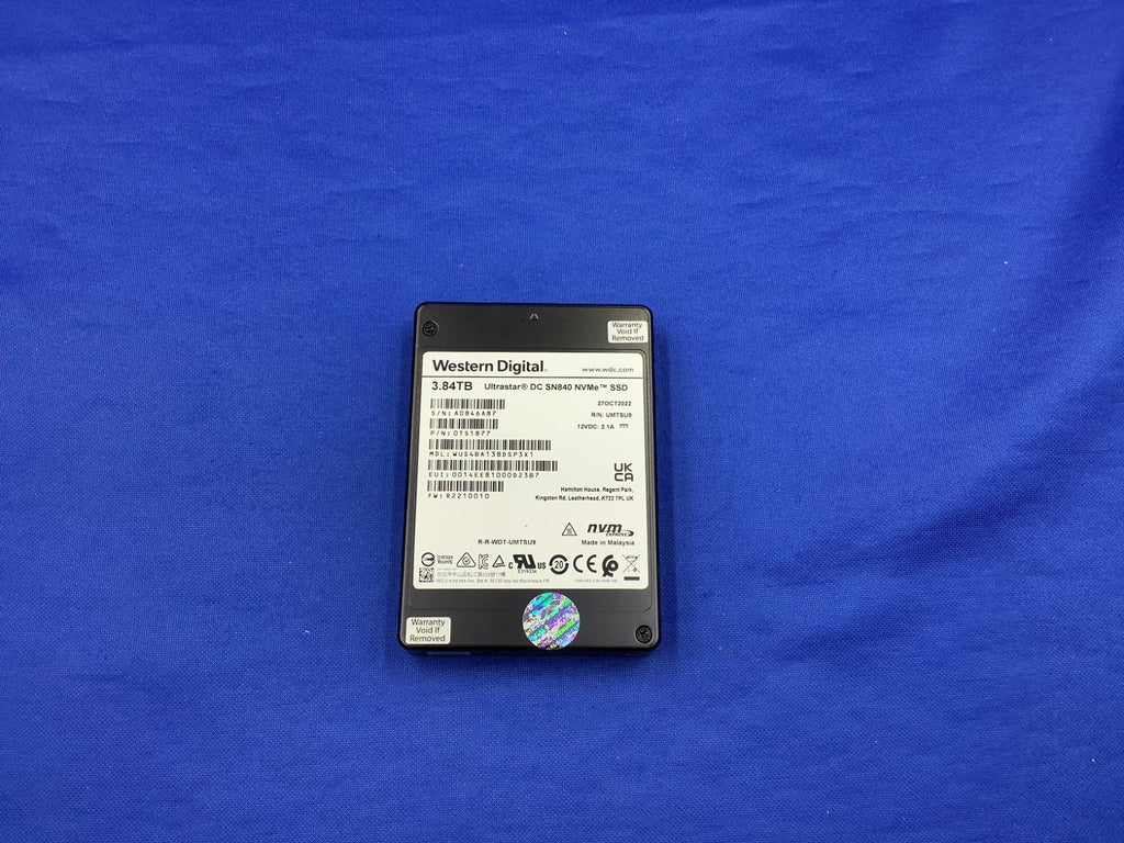 WUS4BA138DSP3X1 WD Ultrastar DC SN840 3.84TB U.2 2.5" NVMe SSD 0TS1877