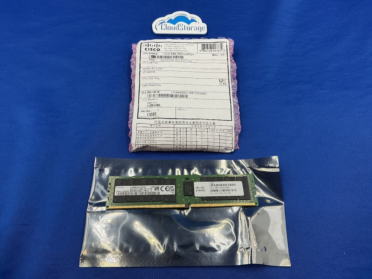 UCS-MR-X64G2RW CISCO 64GB 2RX4 PC4-3200AA SERVER MEMORY 15-107236-01