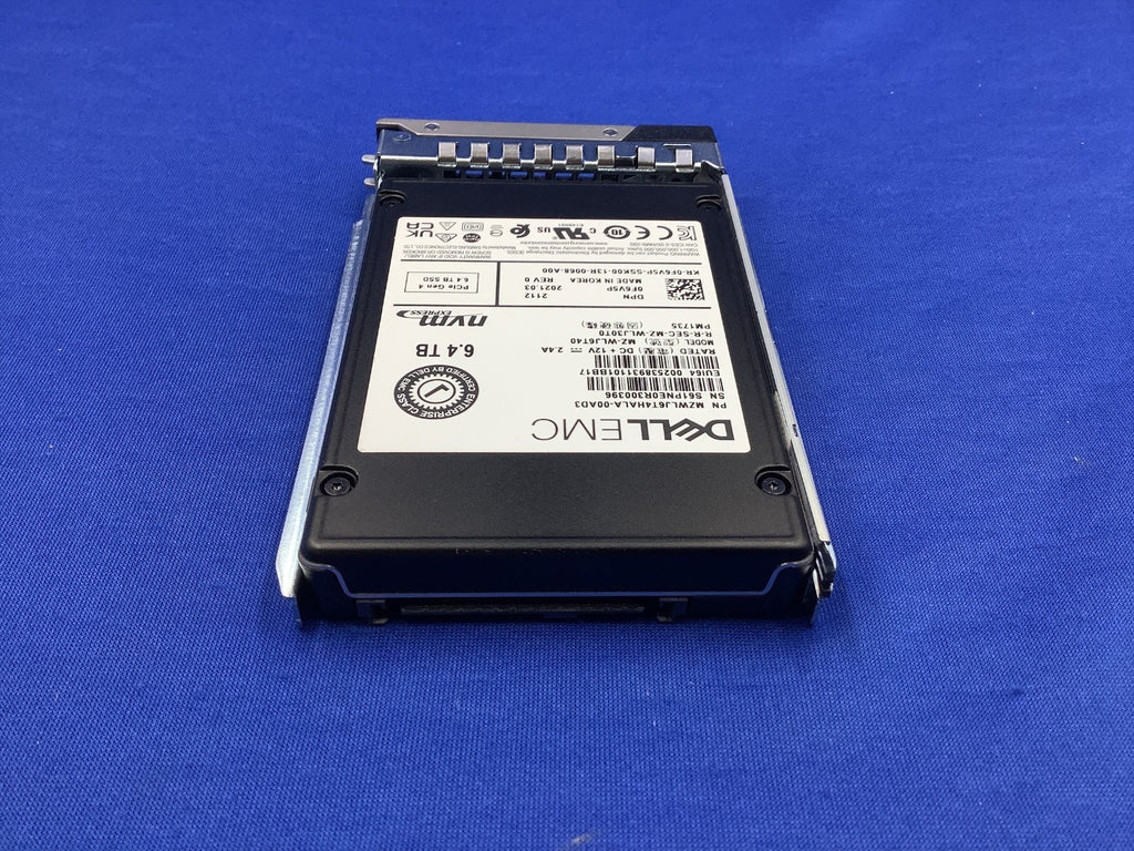 F6V5P Dell 0F6V5P 6.4TB PCIe Gen4 NVMe Mix Use TLC 2.5 U.2 SSD PM1735 MZ-WLJ6T40