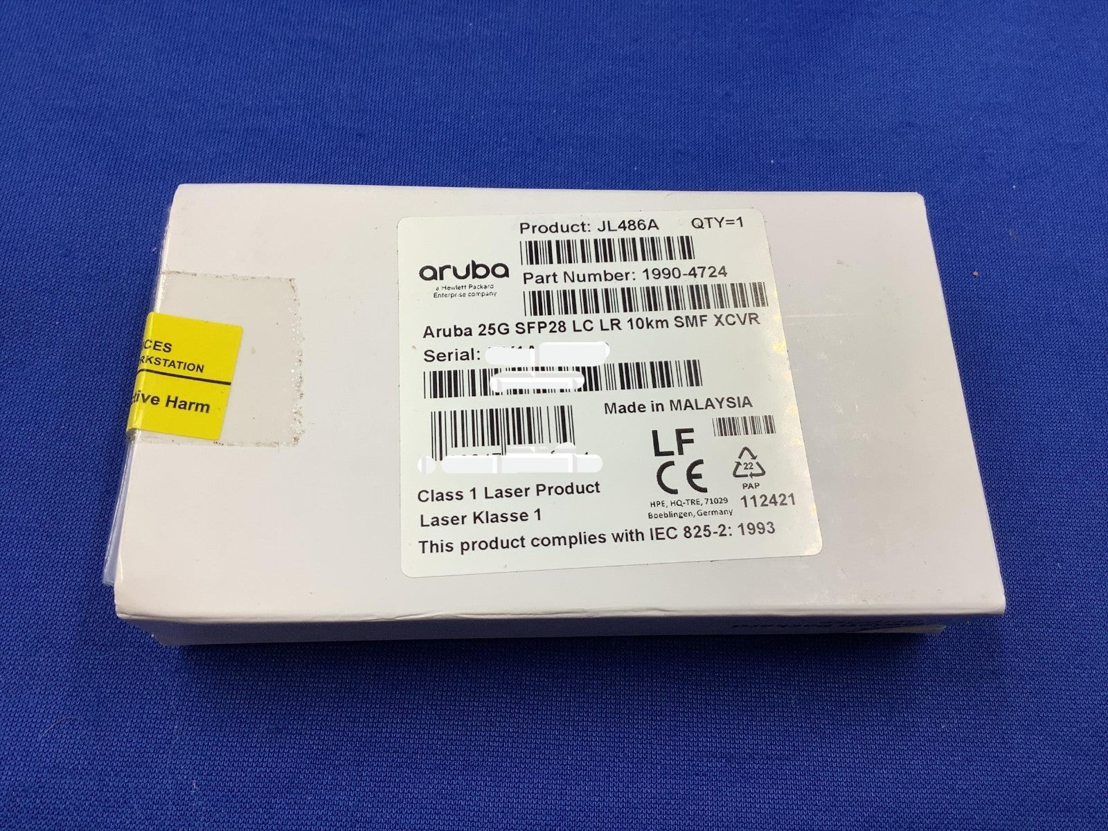 NOB JL486A  HPE  Aruba 25G SFP28 LC LR 10KM SMF Transceiver JL486-61001