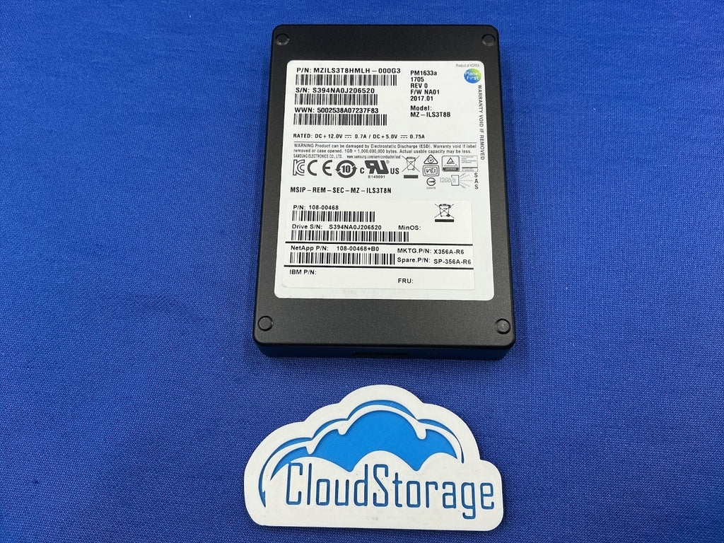 X356A-R6 NetApp PM1633 3.84TB SAS 12Gbps 2.5in Enterprise SSD MZ-ILS3T8B