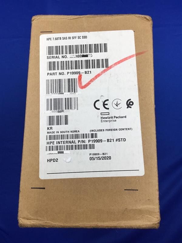 P19909-B21 HPE 7.68TB SAS 12G READ INTENSIVE SFF SC PM1643A SSD P20836-001