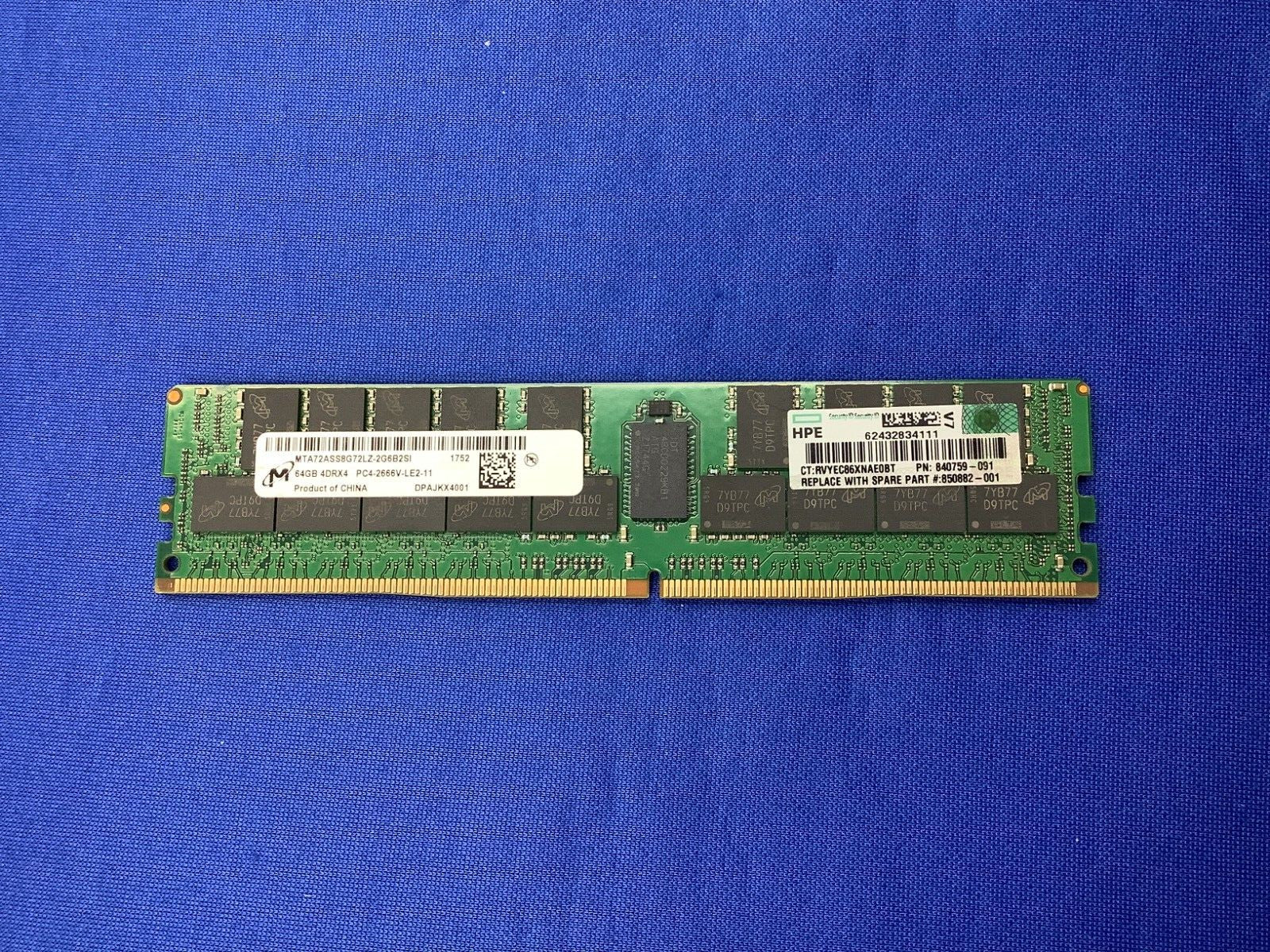 815101-B21 HPE 64GB 4RX4 DDR4-2666 PC4-2666V MEMORY 840759-091 850882-001