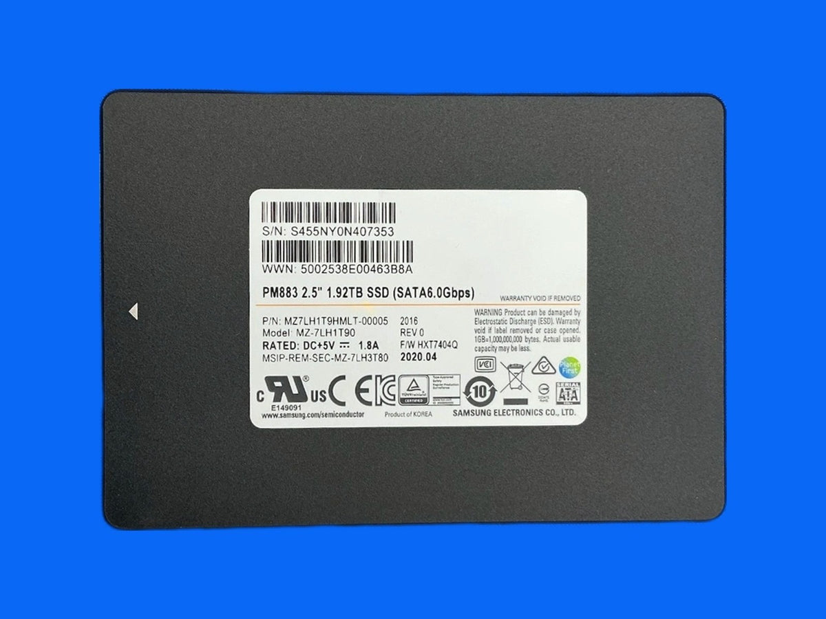 MZ-7LH1T90 SAMSUNG PM883 1.92TB SATA 6.0Gbps 2.5in SSD