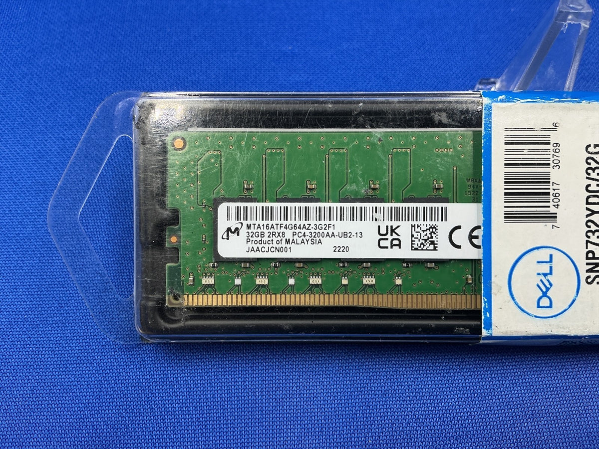 SNP732YDC/32G DELL 32GB (1X32GB) 2RX8 PC4-3200AA Unbuffered DIMM MEMORY