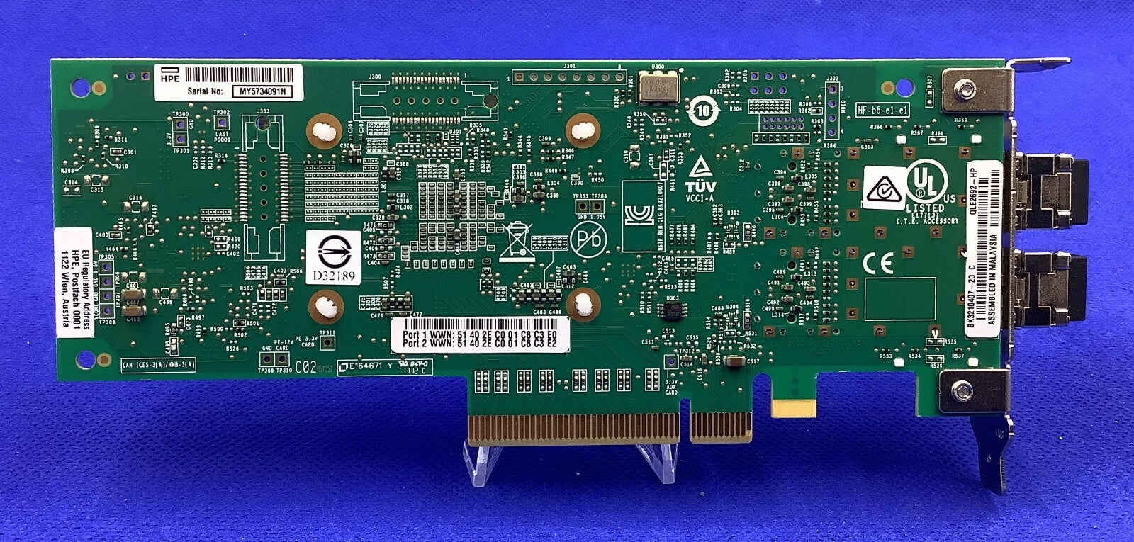 HPE QLE2692-HP P9D94A SN1100Q 16Gb 2P Dual Port FC HBA 853011-001 with SFPs