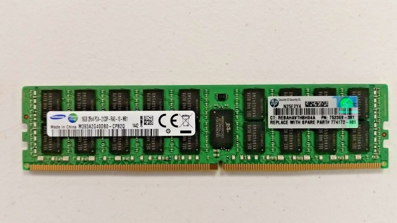 752369-081 HPE 16GB 2Rx4 PC4-2133 DDR4-17000 RDIMM Memory 726719-B21