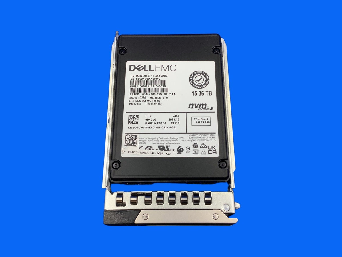 Dell D4CJG 15.36TB Samsung PM1733a U.3 NVMe Gen4 Read Intensive SSD MZ-WLR15TB