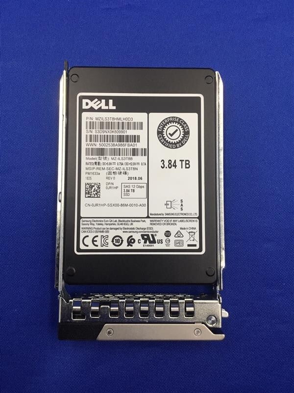 0JR1HP DELL SAMSUNG MZ-ILS3T8B 3.84TB 12Gb/s TLC SAS III 2.5IN SSD JR1HP