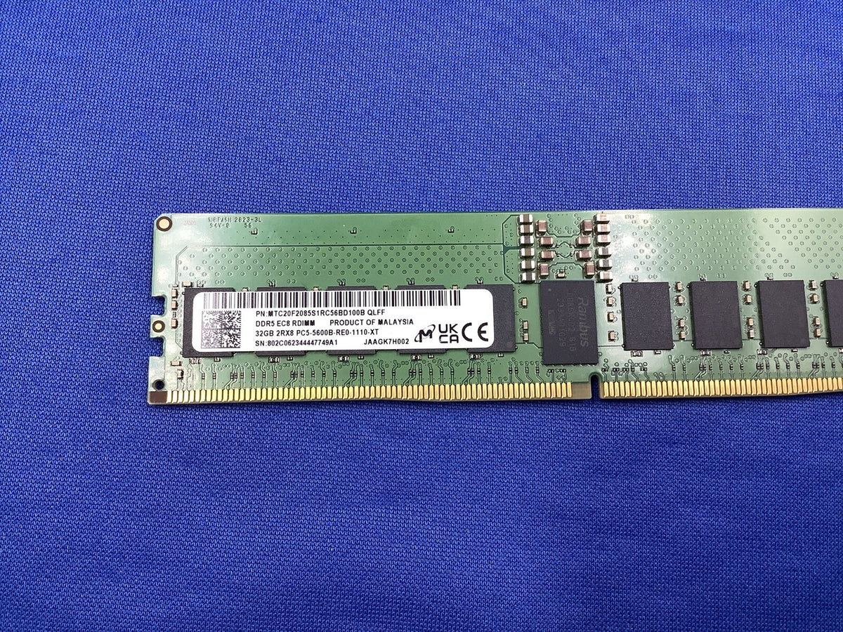 MTC20F2085S1RC56BD100B MICRON 32GB (1X32GB) 2RX8 PC5-5600B RDIMM MEMORY