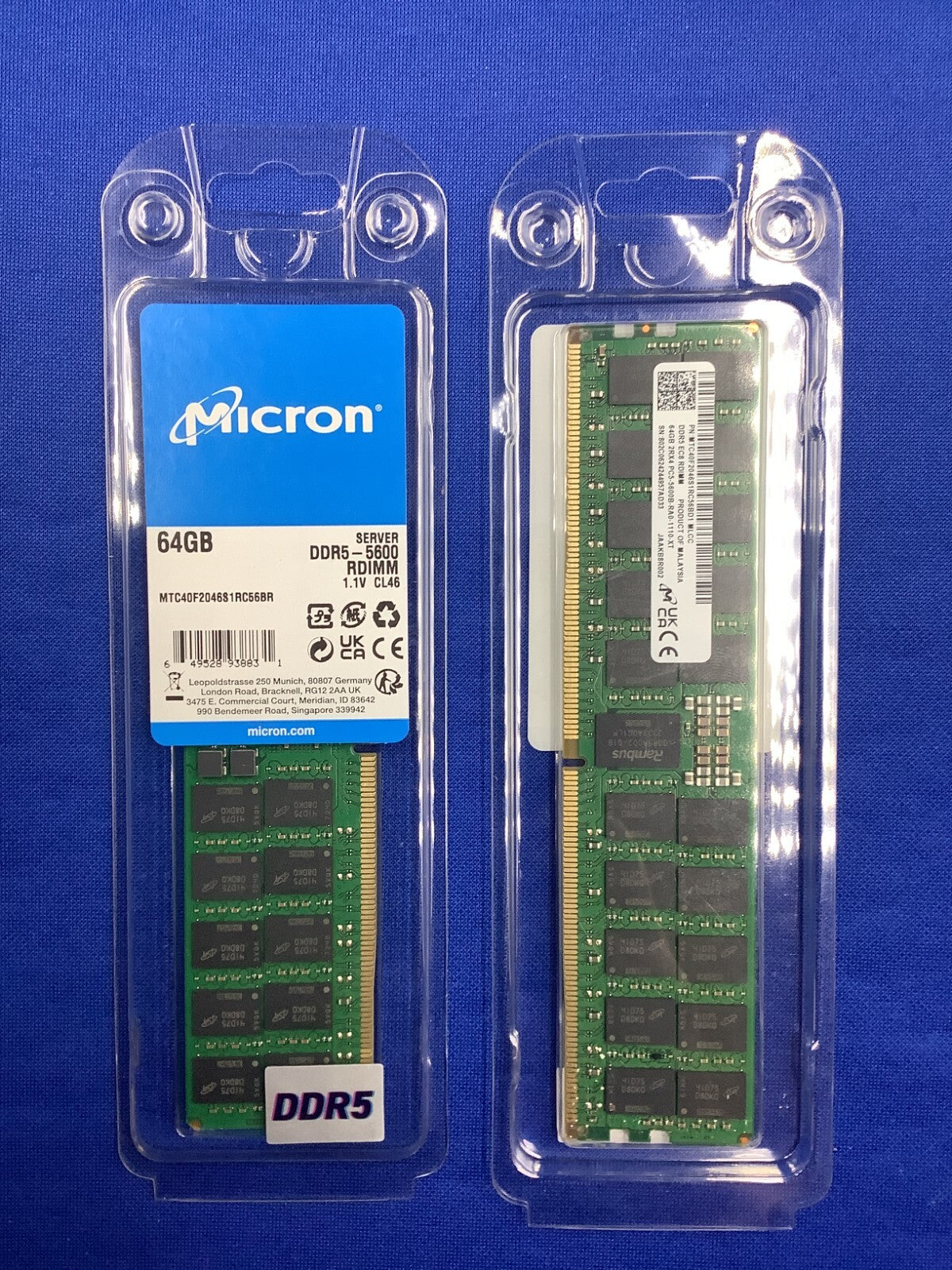 MTC40F2046S1RC56BD1 MICRON 64GB (1X64GB) 2RX4 PC5-5600B MEMORY